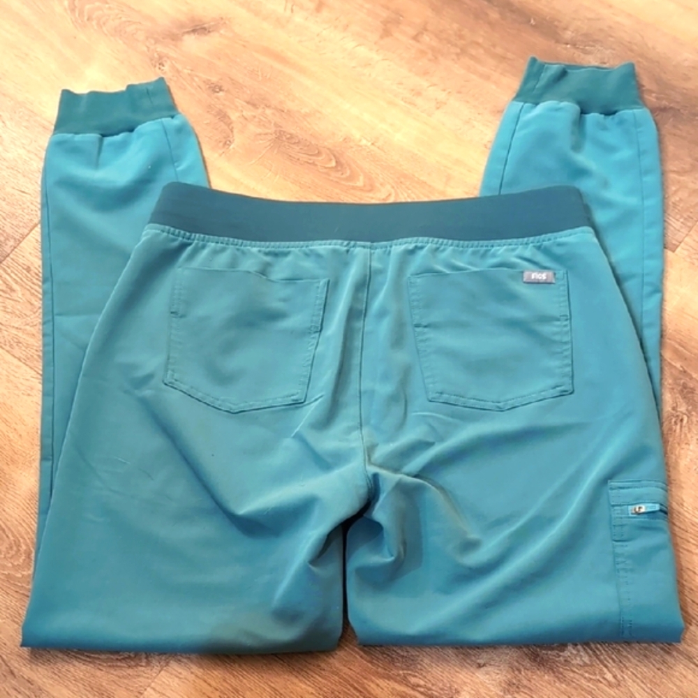 Figs Women's Teal Cuffed Scrub Pants - Picture 6 of 10